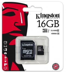 SDC10G2/16GB Memory Card Kingston Micro SD 16Gb Classe 10