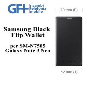 EF-WN750BBEGWW Flip Wallet Samsung Galaxy Note 3 Neo SM-N7505 BLACK Blister Original