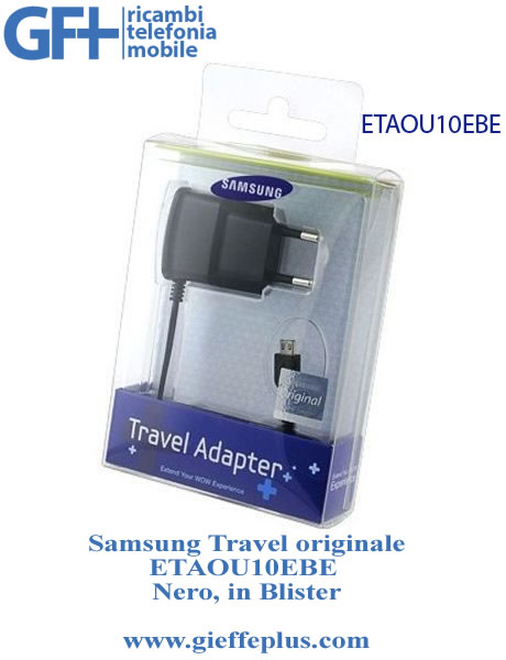 ETAOU10EBE Travel originale Samsung Nero BLISTER
